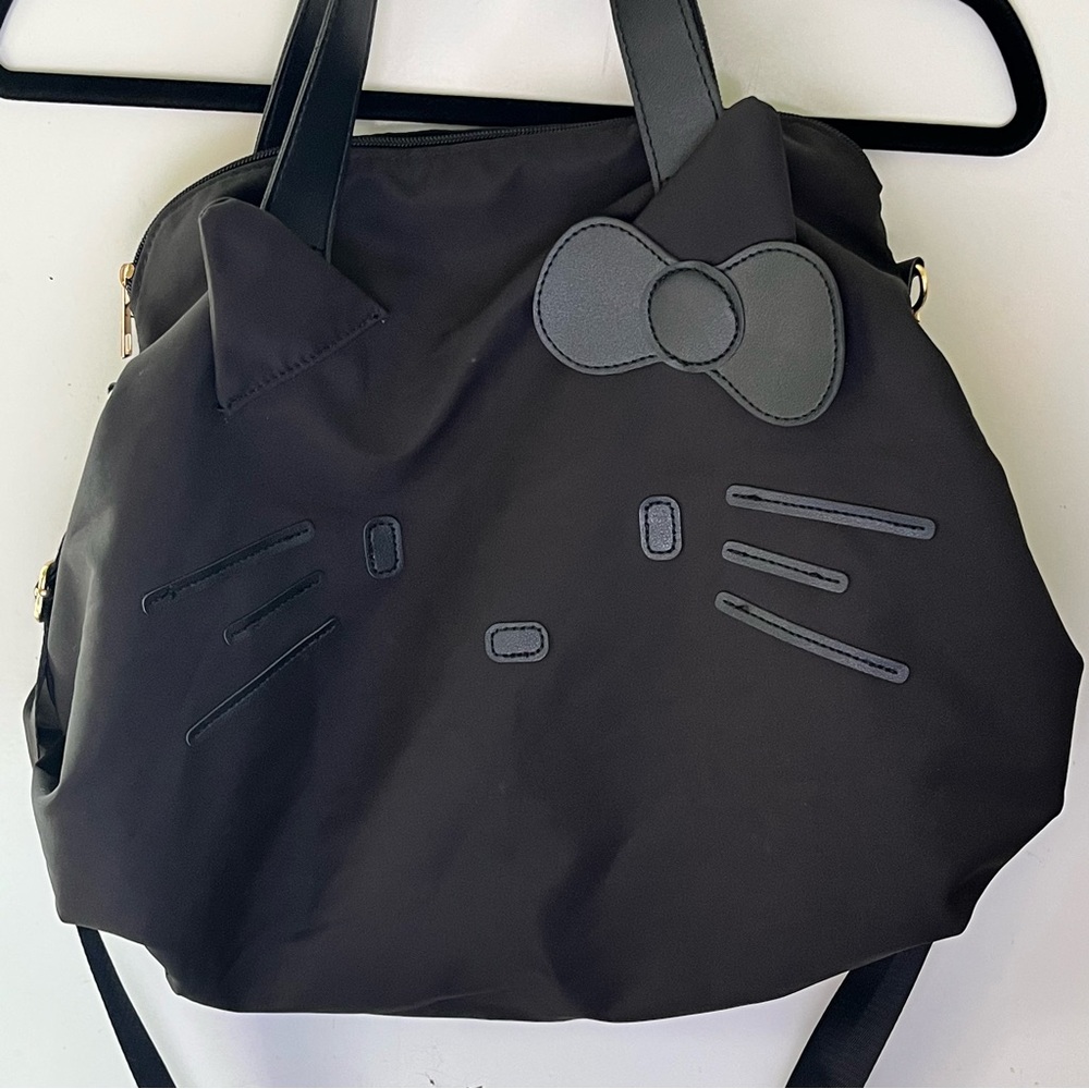 large Hello Kitty Black Tote with Bow Accent - Picture 3 of 7